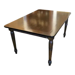 1990s Traditional Rectangular Hand Carved Dining Table