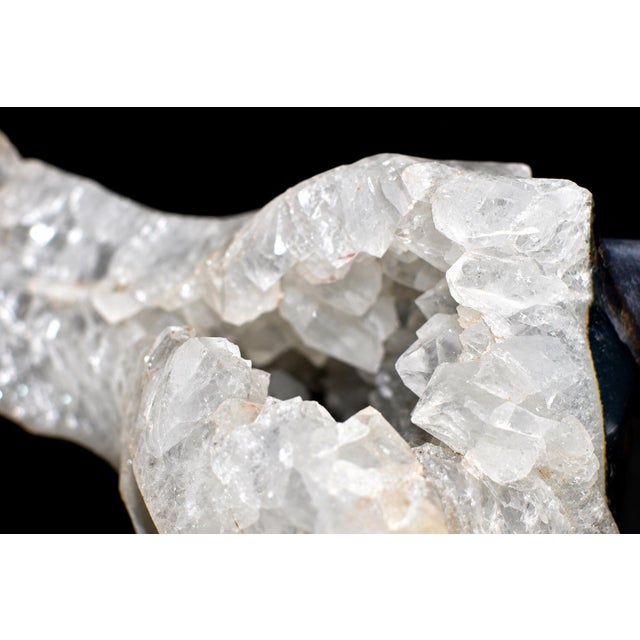 Late 20th Century Rock Crystal Geode Dragon Head Modern Sculpture 8.5 Lb For Sale In Los Angeles - Image 6 of 14