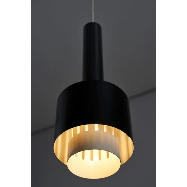 1950s Mid-Centruy Black Steel Pendant Light from Philips, 1950s For Sale - Image 5 of 8