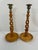 Vintage English Oak Open Barley Twist Candlesticks - A Pair For Sale - Image 4 of 15