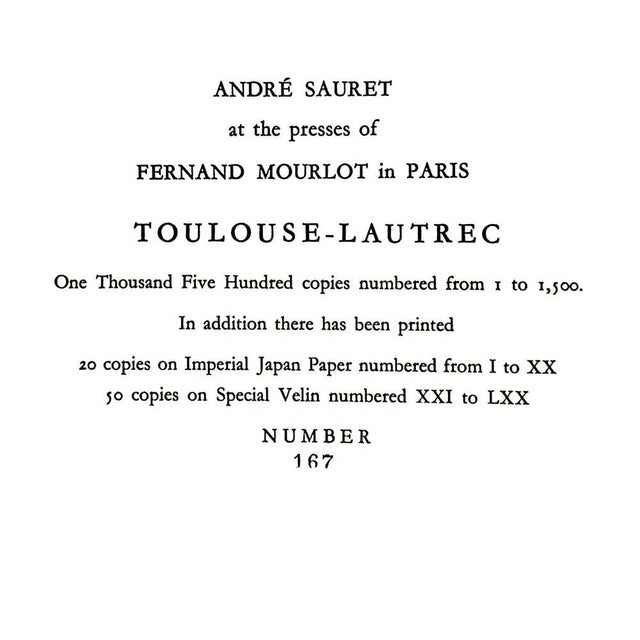 1950s Vintage Henri De Toulouse-Lautrec Limited Edition Lithograph No. 167 For Sale - Image 5 of 6