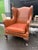 Traditional Classic Saddle Leather Wingback Chair For Sale - Image 3 of 6