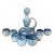 Mid-Century Mexican Hand Blown Light Blue “Bubble Glass” Carafe and Glass Set- 10 Pieces For Sale