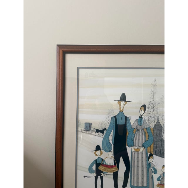 Printmaking Materials Together on Sunday - Rare Silkscreen by P Buckley Moss 4/99 Dated 1983 and Double Signed For Sale - Image 7 of 8