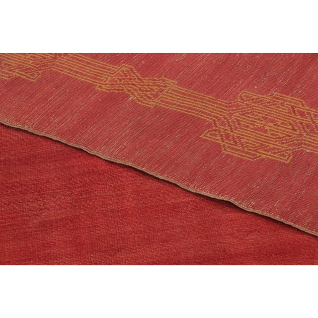 Brick Red Antique Art Deco Oushak Wool Rug by Rug & Kilim, Open Field Design, 1920-1929 For Sale - Image 8 of 9