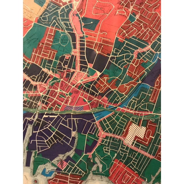 Vintage Stamford Connecticut Framed Zoning Map Chairish