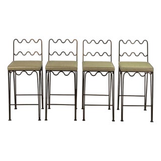 Set of 4 'Méandre' Counter Stools by Design Frères For Sale