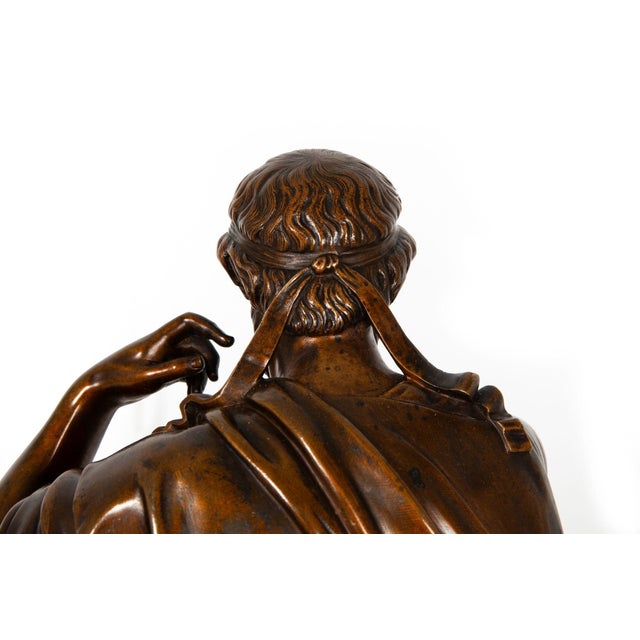 Antique French Bronze Sculpture of Philosopher “Zeno of Elea” by Eugene Laurent For Sale - Image 12 of 18