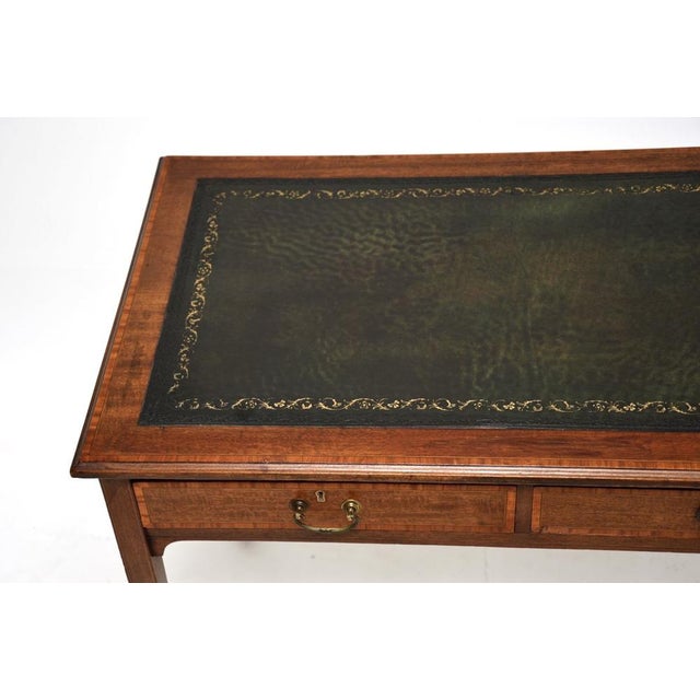 Wood Antique Edwardian Inlaid Desk, 1900s For Sale - Image 7 of 13