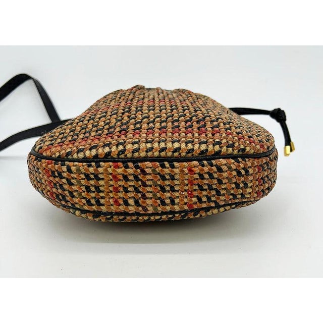Wood Judith Leiber Vintage Basket Weave Snakeskin Drawstring Shoulder Bag For Sale - Image 7 of 8