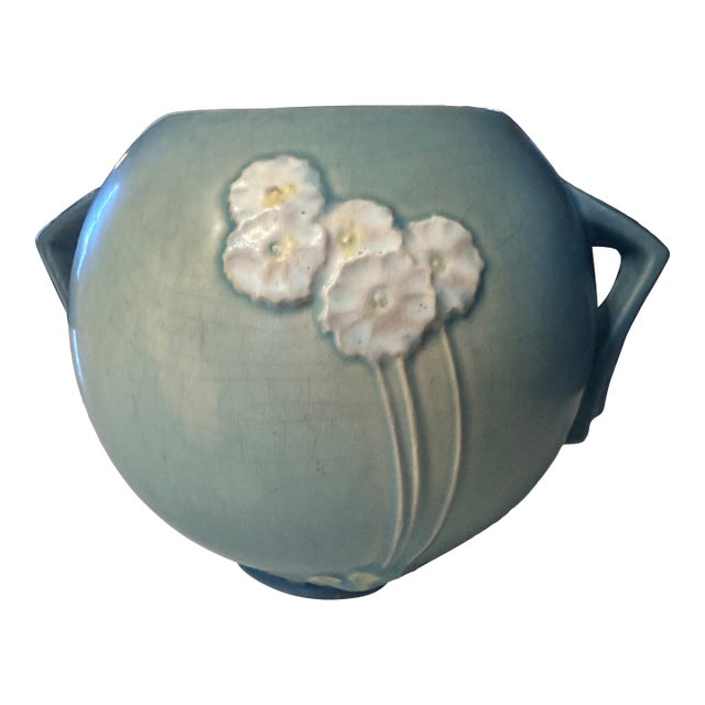 Roseville Pottery Primrose Art Deco Jardiniere Vase "285-6" Blue 1932 For Sale