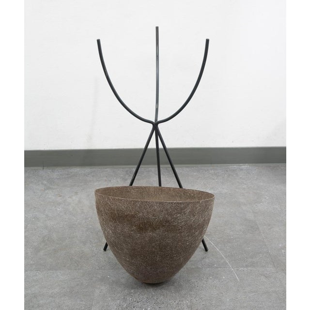 Mid Century Modern Planter Kimball Bullet Round Atomic Plant Stand Brown MCM For Sale In Sacramento - Image 6 of 12