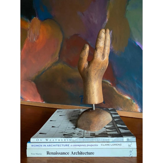 Wood Folk Art Carved Wood Sculpture of Hand For Sale - Image 7 of 12