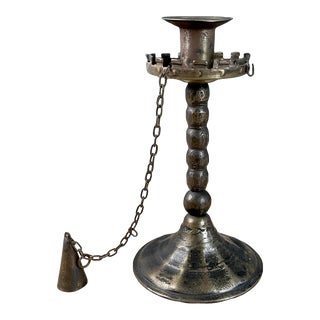 1910s Vintage Goberg Germany Arts and Crafts Candlestick With Snuffer For Sale
