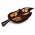 A beautifully sculptural serving tray handcrafted in richly figured rosewood, designed in an elegant organic leaf form...