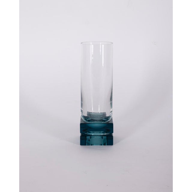 1970s Vintage Italian Blue Crystal Glasses, 1970s, Set of 12 For Sale - Image 5 of 9
