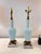 Sky Blue Mid 20th Century Pale blue Murano glass table lamps with gold metal and marble bases - a Pair For Sale - Image 8 of 13