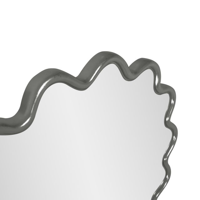 Glass Cloud Mirror Charcoal For Sale - Image 7 of 11