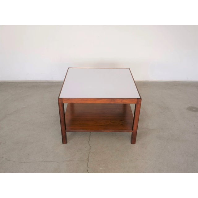 Edward Wormley 1960’s Mid-Century Modern Two-Tiered Walnut and White Formica Coffee Table For Sale - Image 4 of 12
