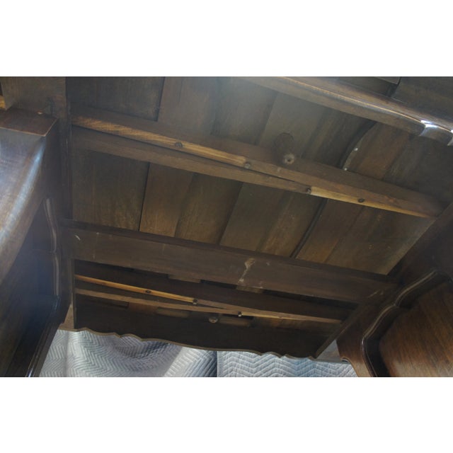Brown Antique French Walnut Carved Draw Leaf Extendable Dining Table For Sale - Image 8 of 13