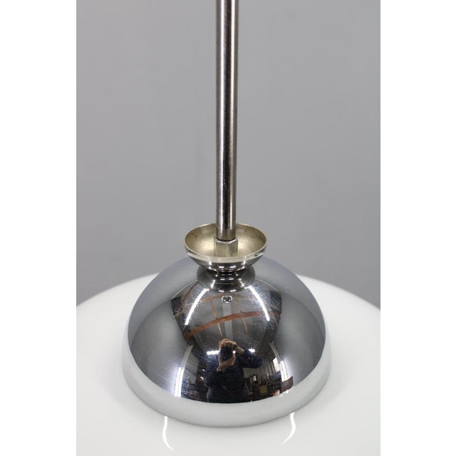 Mid-Century Italian Glass and Chrome Pendant Lamp, 1960s For Sale - Image 6 of 10