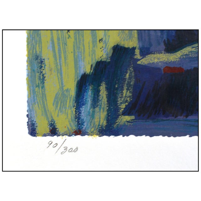 Nicola Simbari Late 20th Century Santangelo Post-Impressionism Blue Serigraph Santangelo For Sale - Image 4 of 5