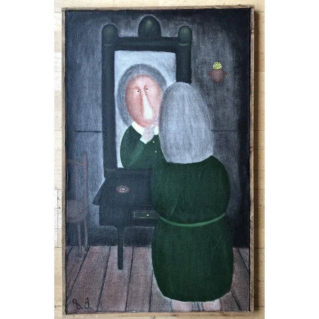 Georgian painter born in 1955. In this striking work, the artist captures an introspective scene of his grandmother Polli...