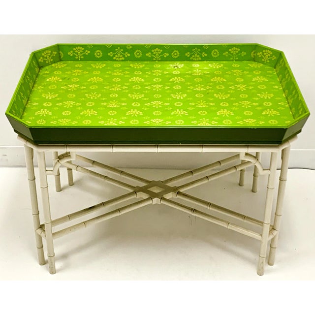 1970s Chinese Chippendale Style Round Tree Tray Table For Sale - Image 5 of 5