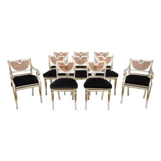 Set of 10 Clive Christian Cane Back Dining Chairs For Sale