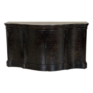 Ethan Allen Chinoiserie Hand-Painted Serpentine Sideboard For Sale