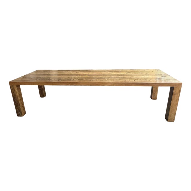 Andrianna Shamaris Modern Teak Wood Dining Table For Sale