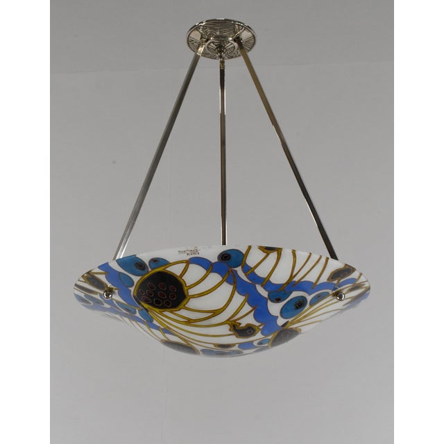 Art Deco French Art Deco Pendant Light by Maxonade - 1930 Chandelier France For Sale - Image 3 of 13