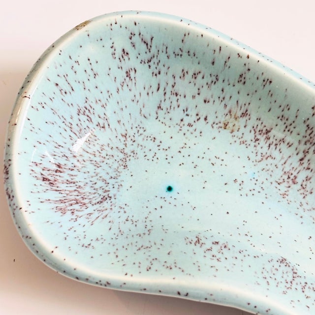Mid 20th Century MCM Speckled Ceramic Kidney Shaped Tray For Sale - Image 5 of 7