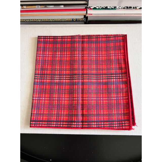 Vintage Red Plaid Cotton Napkins, Set of 9 - Ralph Lauren Style For Sale In Louisville - Image 6 of 7