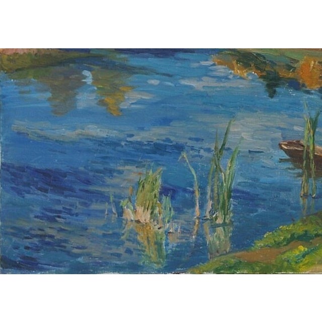 1980s 1980s Impressionism River Landscape Painting, Ukrainian Art 70-100 For Sale - Image 5 of 6