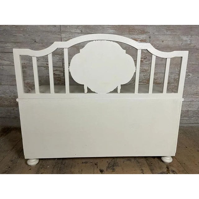 Vintage White Spruce Bench For Sale - Image 4 of 6