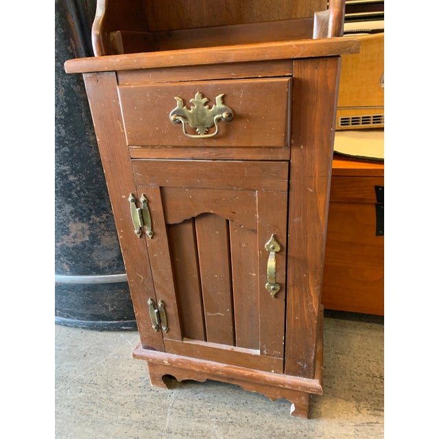 Brown Vintage Pine Grandmother Clock With Storage For Sale - Image 8 of 13