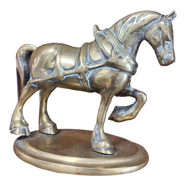 Vintage English Brass Horse For Sale