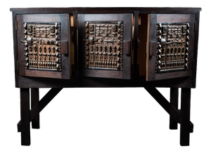 African Sculptural Dogon Console Table with Carved Doors, 1990s