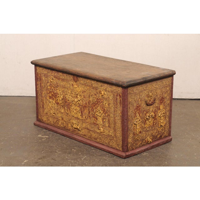 Ornate Burmese Chest W/Orig. Finish From the Early 20th C. For Sale In Atlanta - Image 6 of 12