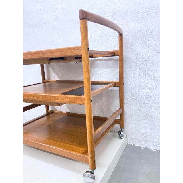 Danish Serving Trolley in Oak and Resopal from Dyrlund, 1960s-1970s For Sale - Image 13 of 18