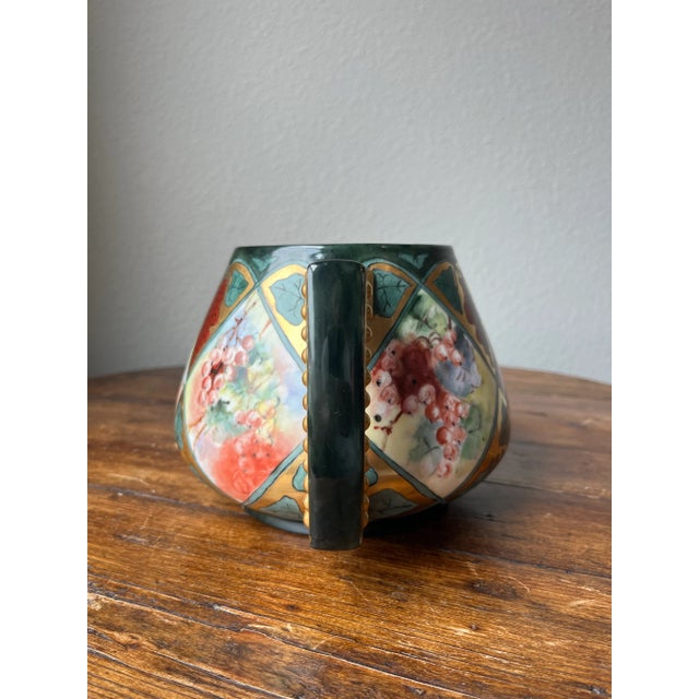 Limoges, France Antique Jp Limoges France Handpainted Grape Motif Cider Pitcher For Sale - Image 4 of 11