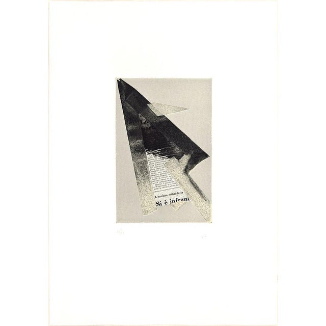 Image dimensions: 22x14.4 cm. Untitled is a colored etching and collage on paper, realized in 1973 by the artist, Hans...