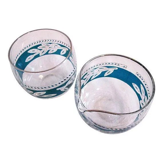 Mid-Century Modern 1960s Aqua Flash Creamer & Sugar - a Pair For Sale - Image 3 of 4