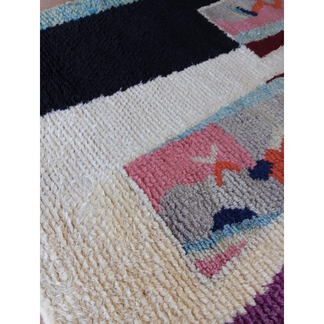 Blue Vintage Italian Razionalismi Rug, 1990s For Sale - Image 8 of 15