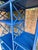 Vintage Chinoiserie Chippendale Style Blue Rattan Bookcase Etagere - Newly Painted For Sale - Image 10 of 11
