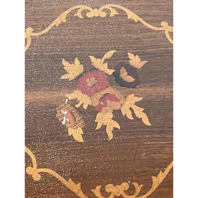 Wood Vintage Italian Round Table with Drawer, 1980s For Sale - Image 7 of 8