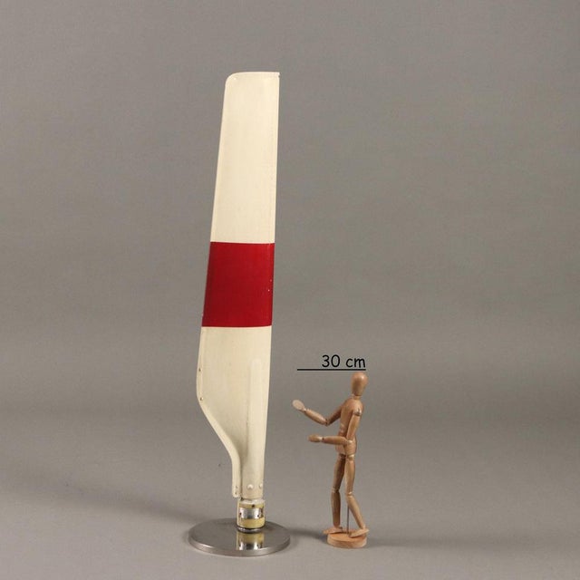 Painted Aluminum Helicopter Propeller Blade. Engraved Serial Number Plate. This piece is attributed to the mentioned...