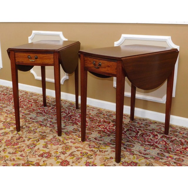 Vintage Federal Style Pembroke Drop Leaf End Tables Pair Chairish