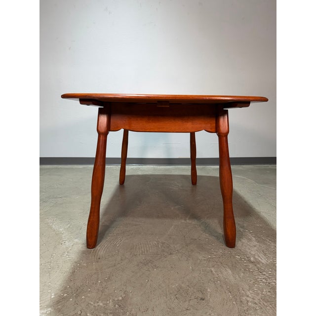 Wood Vintage Brutalist Colonial Maple Dining Set, Table and 6 Chairs For Sale - Image 7 of 12